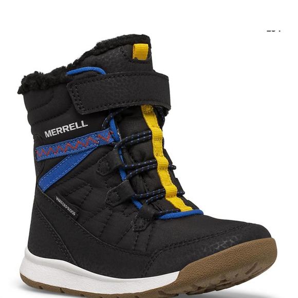 NEW MERRELL little kid-snow crush 3.0 waterproof jr. boot in black - Picture 1 of 4